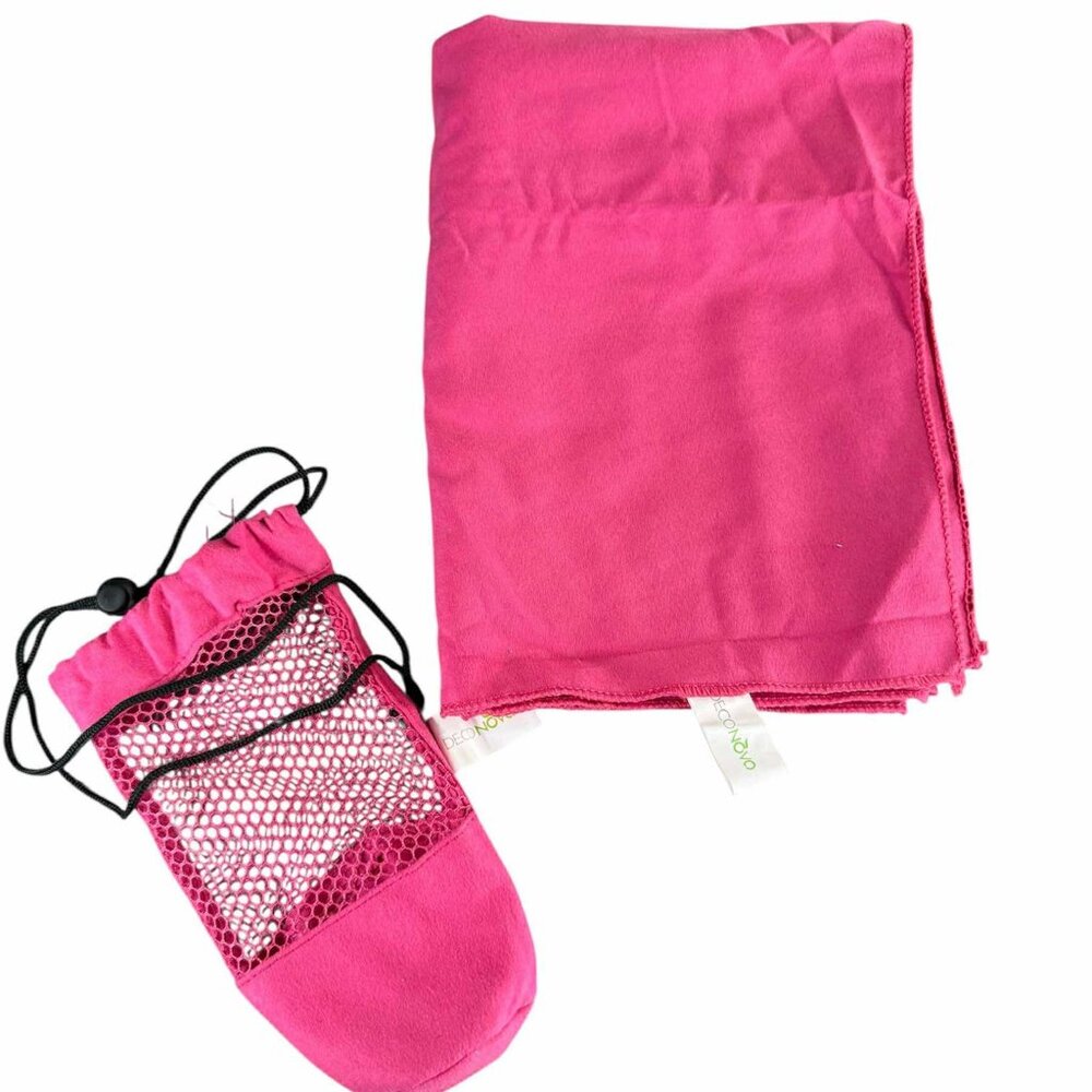 Sport Towel, Workout, Camping, Deconovo, HotPink with Bag and Strap